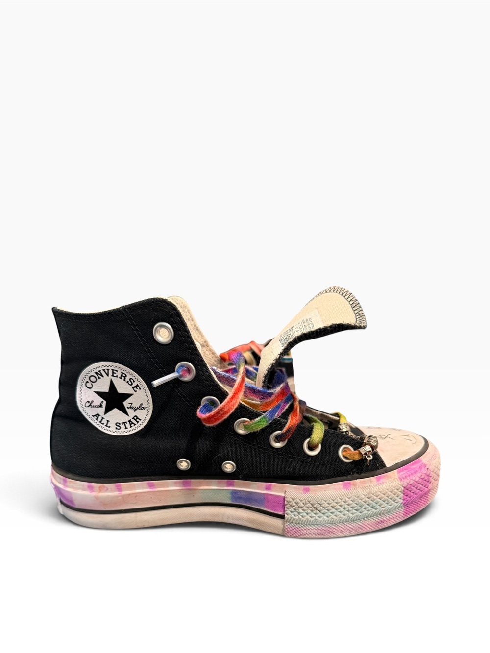 Converse Chuck Taylor All Star Lift Platform Custom Upcycled High Tops Sz 7